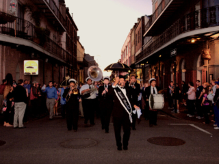 New Orleans Spice Brass Band - Parade - French Quarter New Orleans, LA - Hansen Music Productions, LLC https://www.NewOrleansJazz.com