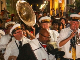 Campeche International Jazz Festival - New Orleans Spice Brass Band - Parade - Hansen Music Productions, LLC https://www.NewOrleansJazz.com