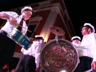 David Hansen, Snare Drum - Campeche International Jazz Festival - New Orleans Spice Brass Band - Parade - Hansen Music Productions, LLC https://www.NewOrleansJazz.com