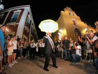 Oswald Jones, Grand Marshal - Campeche International Jazz Festival - New Orleans Spice Brass Band - Parade - Hansen Music Productions, LLC https://www.NewOrleansJazz.com