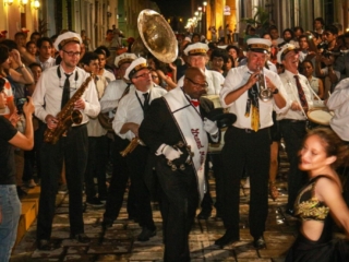 Campeche International Jazz Festival - New Orleans Spice Brass Band - Parade - Hansen Music Productions, LLC https://www.NewOrleansJazz.com